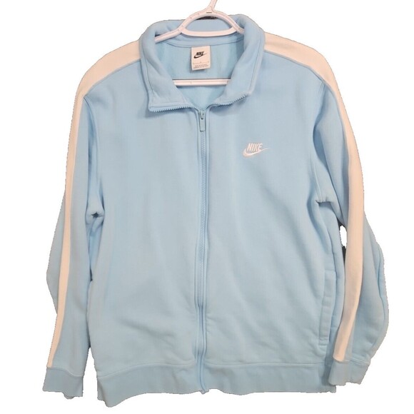 Nike Baby Blue Full Zip Collared Track Jacket Sweatshirt Large - Picture 1 of 7